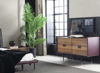 Lilac Sideboard Chest of drawers Wardrobe Wood Shelf 141cm Leather Chests of drawers Furniture